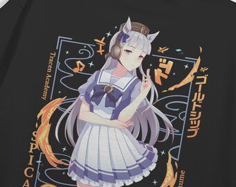 Camiseta de algodón grueso Uma Musume Pretty Derby Gold Ship: Camiseta de anime 20s