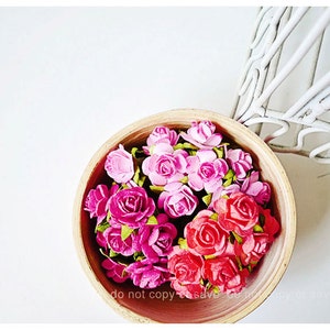 NEW Mulberry Rose Buds paper flower mixed color / pack image 1