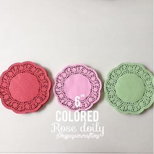 Papel Doily de 6 pulgadas de color para Scrapbooks, fabricación de tarjetas, decoración de bodas / paquete