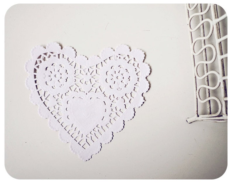 Heart Paper Doilies 5.5 Inch Set of 12 Valentine Wedding Favor Etsy