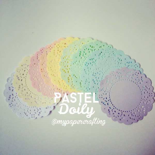 Pastel Doily paper for Scrapbooks, card making, wedding decoration / pack