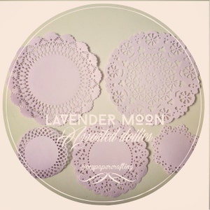 Lavanda luna púrpura color pastel surtido papel doilies para decoración / paquete de bodas