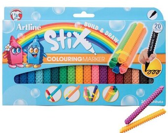 Artline Stix Coloring Markers 20 Assorted Color Set