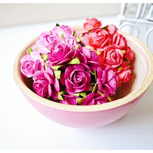 NEW Mulberry Rose Buds paper flower mixed color / pack image 3