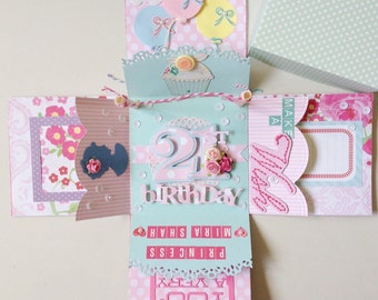 Custom box card handmade for birthday, wedding, festival card