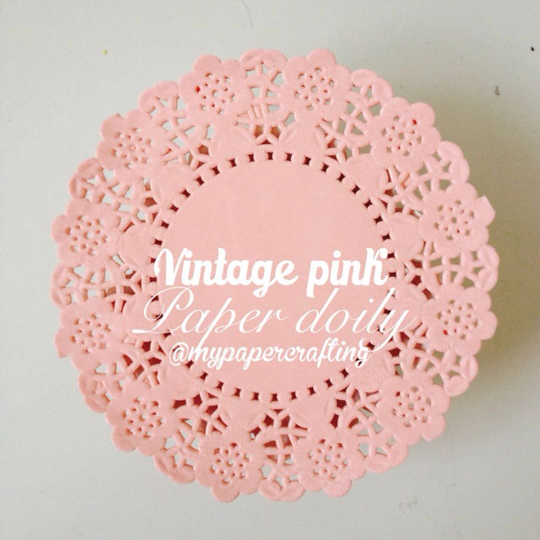50 Vintage Pink Colored Paper Doilies Etsy
