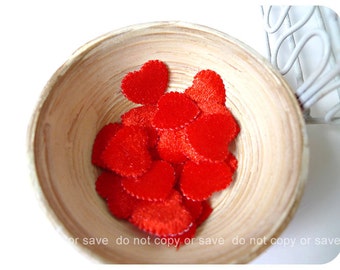 Rotes Herz Form Filz / Satz