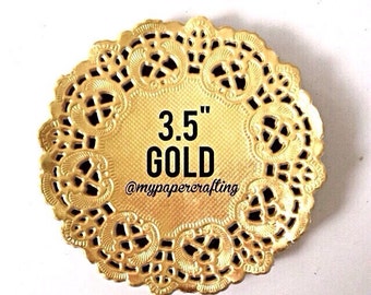 Shiny Gold Parisian Lace Doily for Scrap booking or card making / pack