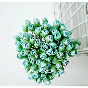 Maulbeerseide Scrapbooking Papier Blume winzige Meerschaum Rosenknospen zum Basteln, Hochzeit Dekoration / Satz