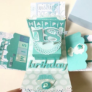 Individuelle Box Karte handgefertigt für Geburtstag, Hochzeit, Festival Karte