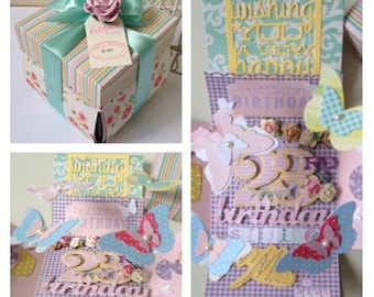 Custom box card handmade for birthday, wedding, festival card