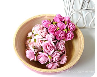 Mulberry mixed pink-02 paper Rose Buds flower / pack