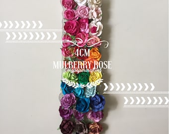 4cm Millinery Heartshape flores grandes capullos flores de papel / paquete