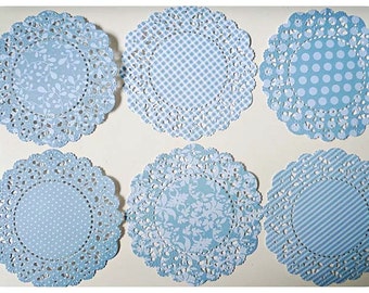 Parisian Lace Doily BlueBerry for Scrap booking or card making / pack