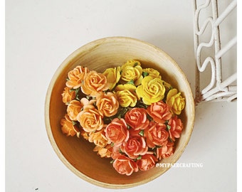Mulberry Mini Rose Buds paper flower mixed color / pack
