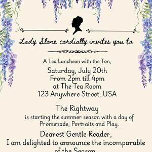 Lady Whistledown Society Papers Invitation