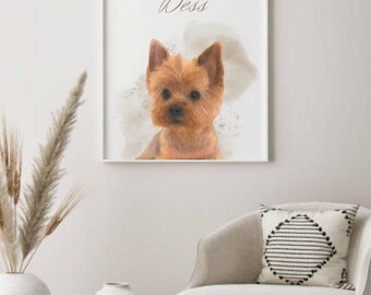 Geschenk für Hundeliebhaber| Personalisiertes Haustier Portrait Digitales Hundeportrait Individuelles Gemälde Geschenke Katzenposter
