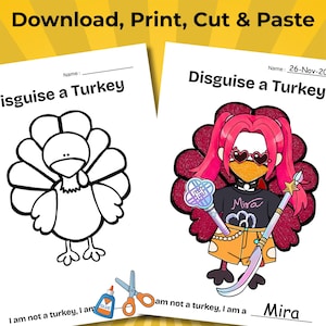 KPOP Mira Turkey Disguise, A4 Size Paper Png & PDF, disguise a turkey template, Instant Download