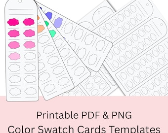 Blank Marker Swatch Cards in 2 Sizes | DIY swatch card | Printable PDF & PNG | Cute template | Digital Download