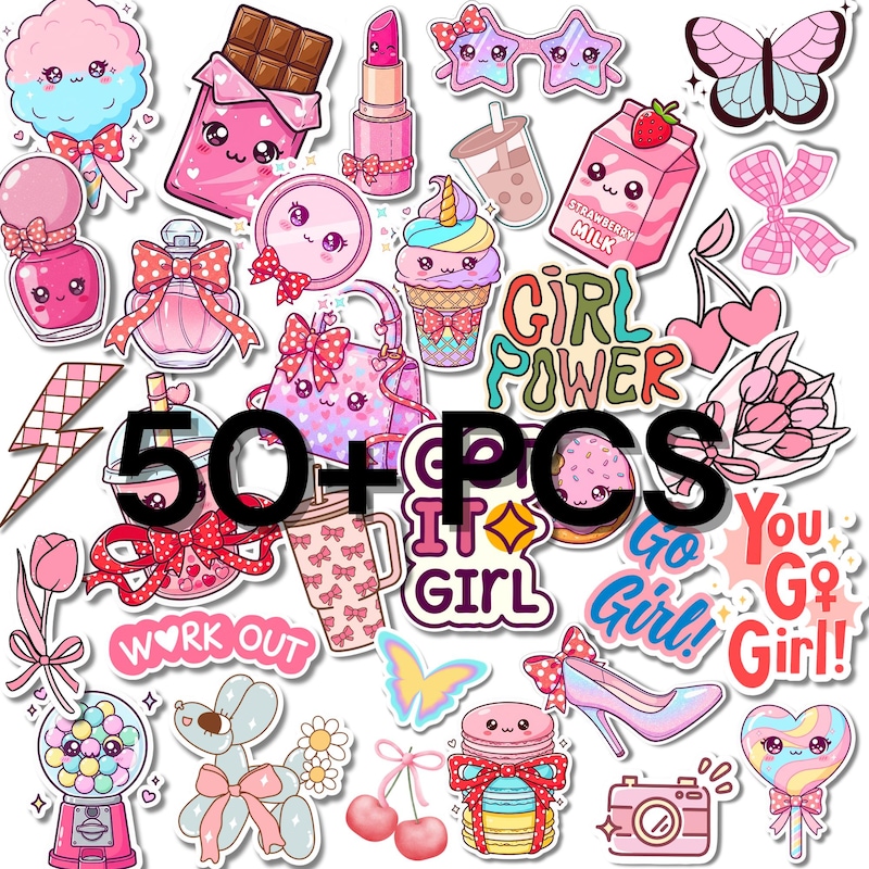 Cute Pink Stickers - Etsy