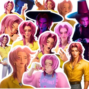 Saja Boys Romance from K-pop Demon Hunters Inspired  Digital Stickers Pack - 14 pieces, Instant Download PNG Bundle Pack, Korean Idol Movie