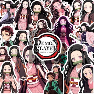 30+ Anime-Inspired Demon Slayer Character Nezuko Kamado  PNG Bundle, Digital Download, Transparent Background, 30+ Printable Anime Stickers