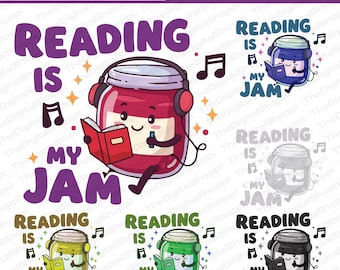Reading is My Jam SVG Bundle: Teacher Student Clipart (Digital Download