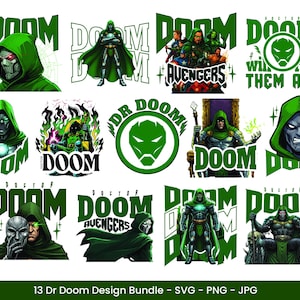 Doctor Doom SVG Bundle, Marvel Villain Clipart (Digital Download)