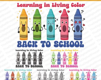 Crayons SVG: "Learning in Living Color" Clipart (Digital Download