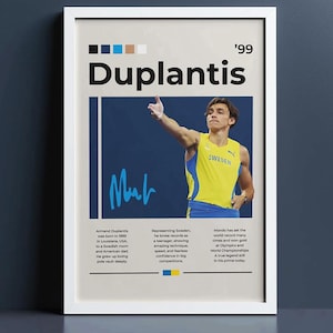 Mondo Duplantis Pole Vault Poster: Semi-Gloss Sports Art Print