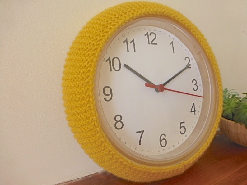 Wall clock cover IKEA hack hand knitted clock cosy Etsy