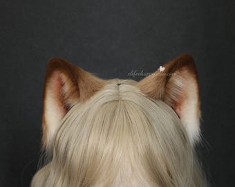 Conjunto de orejas y cola de gato de piel sintética: disfraz de cosplay de peluche hecho a mano