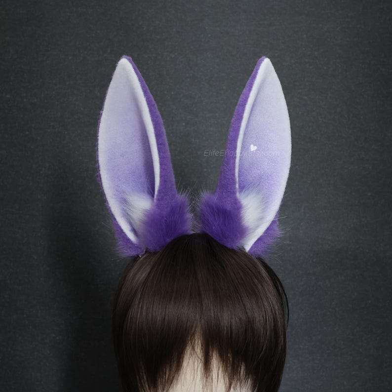 Faux Fur Bunny Ears Headband & Tail: Handmade Cosplay Costume Rabbit ...