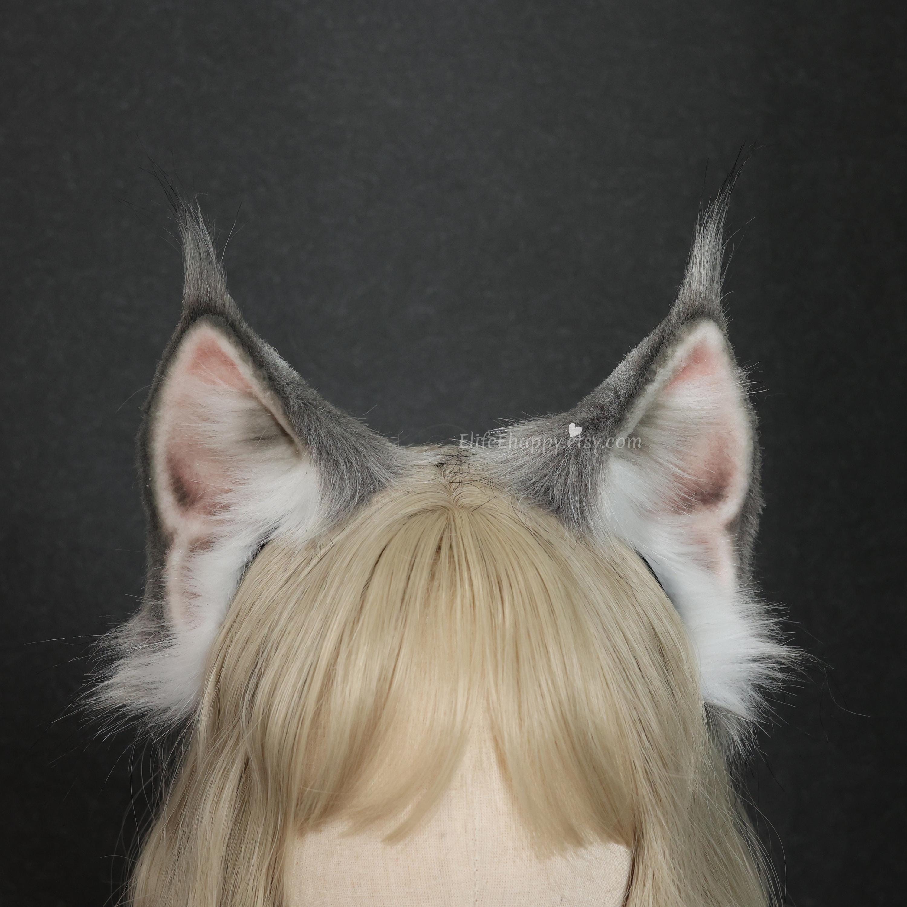 Handmade Faux Fur Lynx Ears Headband and Tail Set: Cosplay 