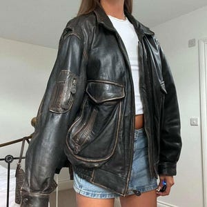 Grunge Leather Jacket - Etsy