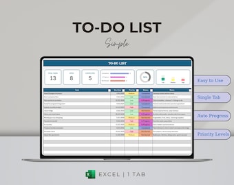 Task Tracker Excel | Simple To-Do List | Single Tab Tracker