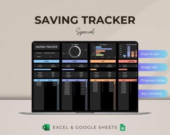 Savings Tracker Sinking Funds Tracker Google Sheets Excel Spreadsheet Financial Organizer