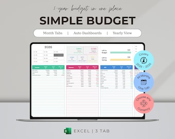 Excel Budget Template Simple Monthly Budget Spreadsheet Auto Dashboard