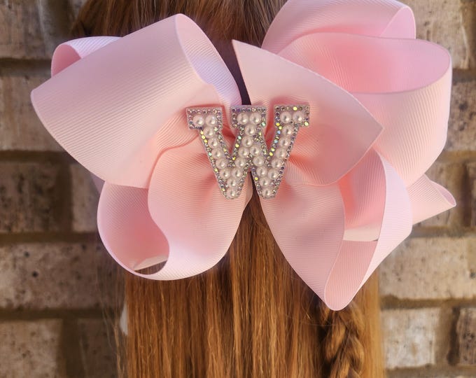 Featured listing image: Personalized 8 inch boutique hairbow,  initial bow,  birthday bow- Oversized bow!