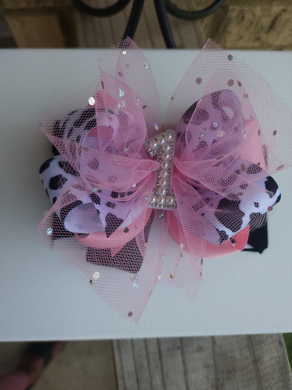 Baby's 1st Rodeo Birthday Bow: Extra Large Layered Boutique Hair Bow