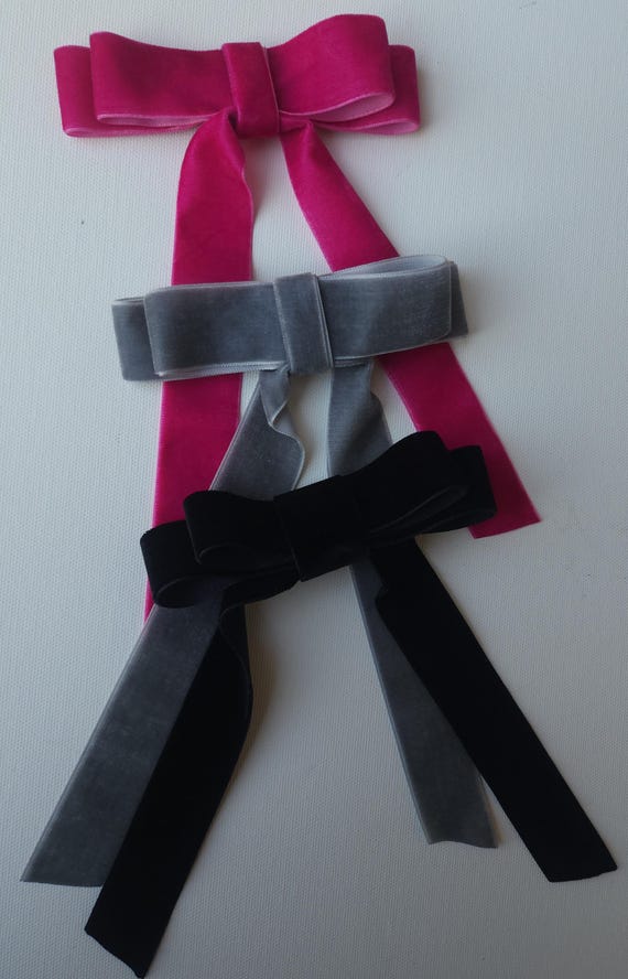 Velvet Bow Set of 3: Luxe Hair Clip, Fall Colors