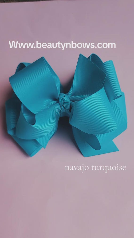 Six inch triple layer  boutique bow- Color shown: navajo turquoise
