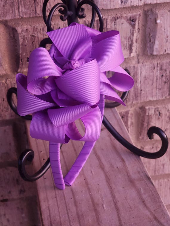 Orchid Grosgrain Ribbon Headband: Triple Layer 6-Inch Hair Bow