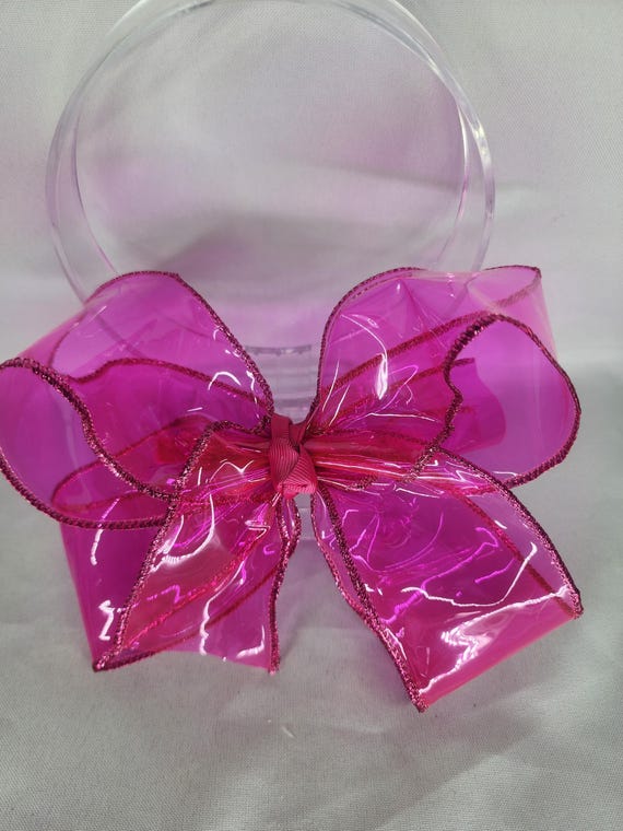 Extra large shocking pink Jelly bow-  Waterproof. ....8 inch bow