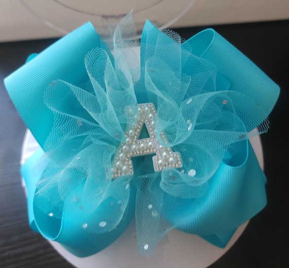NYLON HEADBAND- Extra Large (8 inch)  boutique hair bow on a wide nylon headband ~ The color shown is Navajo turquoise