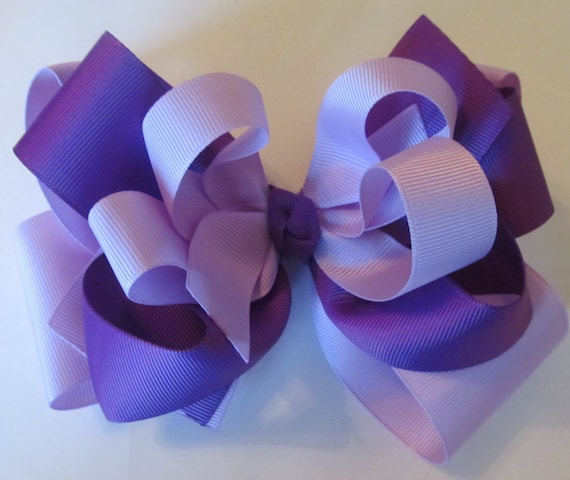 Extra Large Triple Layer Hair Bow: Boutique Ribbon Clip or Barrette