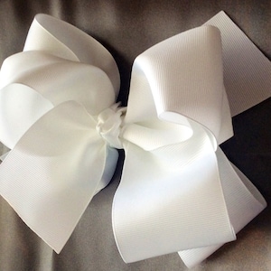 BIG WHITE BOW! Extra large handmade double boutique hair bow