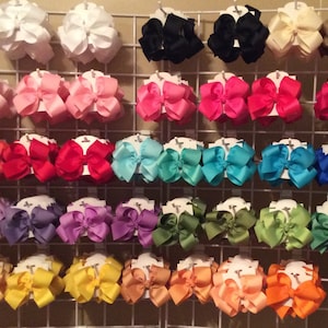8 Large handmade boutique hair bows - you choose colors!!!! 5 inch bows