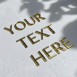 Aangepaste gouden spiegel acryl letterbord: gepersonaliseerde wanddecoratie, 5 mm dik