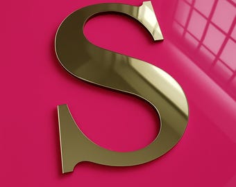 Personalized Gold Mirror Acrylic Name Sign: Custom Wall Decor, Party Decoration